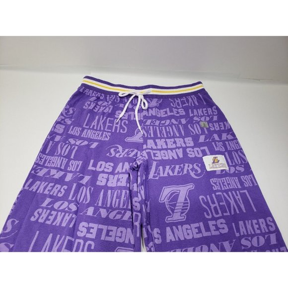 NBA Lakers Womens Jogger Pants Sweatpants Purple Wide Leg Drawstring Size Small - Picture 2 of 8